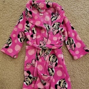Disney pink plush Minnie Mouse Robe 4T